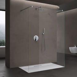 Sogood Paroi de Douche à Litalienne Transparent 140cm Pare-douche Verre de Sécurité 8mm 138x200 2 Stabilisateurs Bremen01K