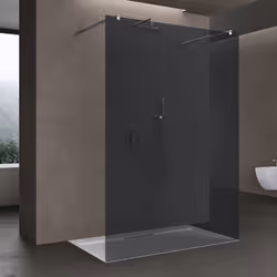 Sogood Paroi de Douche à Litalienne Gris Teinté 140cm Pare-douche Verre de Sécurité 8mm 138x200 2 Stabilisateurs Bremen01VG