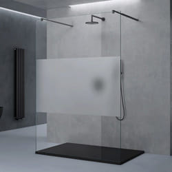 Sogood Paroi de Douche à Litalienne Transparent 140cm Pare-douche Verre de Sécurité 8mm 138x200 2 Stabilisateurs Noir Bremen01MS