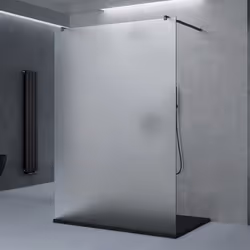 Sogood Paroi de Douche à Litalienne Opaque 100cm Pare-douche Verre de Sécurité 8mm 98x200 2 Stabilisateurs Noir Bremen01VS