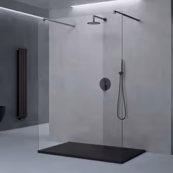 Sogood Paroi de Douche à Litalienne Transparent 110cm Pare-douche Verre de Sécurité 10mm 108x200 2 Stabilisateurs Noir Bremen ...