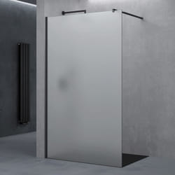Doporro® Paroi de Douche à L'italienne Opaque Pare-Douche Profilé Noir Verre de Sécurité 8mm 140x200cm Montage Réversiblecm Stabilisateur