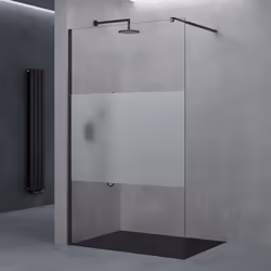 Sogood Paroi de Douche Transparent avec Bande Opaque 60cm Pare-Douche Verre de 10mm Bremen02MS 60x200cm Stabilisateur Rectang ...
