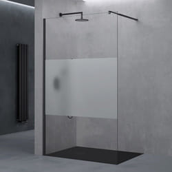 Sogood Paroi de Douche Transparent avec Bande Opaque 60cm Pare-Douche Verre de 10mm Bremen02MS 60x200cm Stabilisateur Rectangulaire