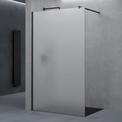 Doporro® Paroi de Douche à L'italienne Opaque Pare-Douche Profilé Noir Verre de Sécurité 10mm 140x200cm Montage Réversiblecm Stabilisateur