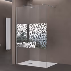Paroi de douche à l'italienne doporro Bremen02BL avec stabilisateur rond | Mesures : 90x200cm Verre de sécurité de 10mm fabri ...