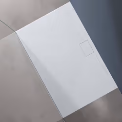 Sogood Receveur de Douche Bac à Douche Ultra Plat en Solid Surface Blanc Mat Geoma07 90x140x3 cm avec Bonde AL06