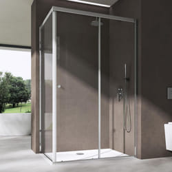 Doporro Cabine de Douche avec Receveur de Douche Verre de Sécurité Transparent 6mm avec Revêtement nano 80x140x190cm Montage Réversible Ravenna16L k