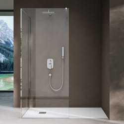 Sogood® Paroi de Douche à Litalienne Transparent Pare-Douche Verre de Sécurité 8mm Bremen-L 01K 90x90cm Stabilisateur