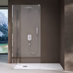 Sogood® Paroi de Douche Transparent Pare-Douche Verre de Sécurité 8mm Bremen-L 01K 100x90cm Stabilisateur Rectangulaire