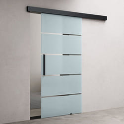 Sogood Porte Coulissante en Verre dIntérieur 775x205cm Bandes Opaques Poignée Barre Porte Glissante avec Amortisseur Amalfi 13