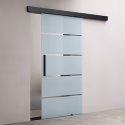 Sogood Porte Coulissante en Verre dIntérieur 1025x215cm Bandes Opaques Poignée Barre Porte Glissante Amalfi 13H