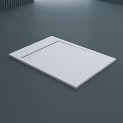 Receveur de douche Blanc rectangulaire | Design Sogood Quore Bac de douche extra-plat dans les dimensions : 80x140x3cm Avec g ...