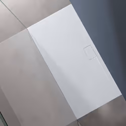 Sogood Receveur de Douche Bac à Douche Ultra Plat en Solid Surface Blanc Mat Geoma07 80x160x3 cm