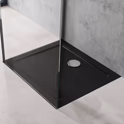 Sogood® Bac à Douche 70x80 Receveur de Douche Rectangulaire Noir Acrylique Faro2 70x80x4cm