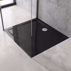 Sogood® Bac à Douche 90x100 Receveur de Douche Rectangulaire Noir Acrylique Faro2 90x100x4cm
