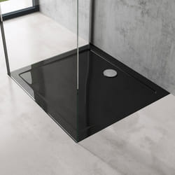 Sogood® Bac à Douche 90x100 Receveur de Douche Rectangulaire Noir Acrylique Faro2 90x100x4cm