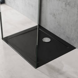 Sogood® Bac à Douche 70x80 Receveur de Douche Rectangulaire Noir Acrylique Faro2 70x80x4cm + Bonde AL01