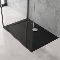 Sogood® Bac à Douche 70x100 Receveur de Douche Rectangulaire Noir Acrylique Faro2 70x100x4cm + Bonde AL01