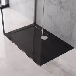 Sogood® Bac à Douche 70x100 Receveur de Douche Rectangulaire Noir Acrylique Faro2 70x100x4cm + Bonde AL02