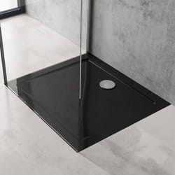 Sogood® Bac à Douche 80x90 Receveur de Douche Rectangulaire Noir Acrylique Faro2 80x90x4cm + Bonde AL01
