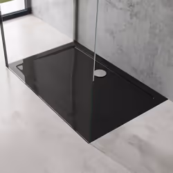 Sogood® Bac à Douche 80x120 Receveur de Douche Rectangulaire Noir Acrylique Faro2 80x120x4cm + Bonde AL01