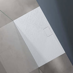 Sogood Receveur de Douche Bac à Douche Ultra Plat en Solid Surface Blanc Mat Geoma07 70x120x3 cm
