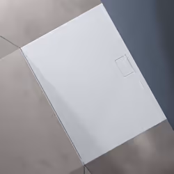 Sogood Receveur de Douche Bac à Douche Ultra Plat en Solid Surface Blanc Mat Geoma07 100x140x3 cm