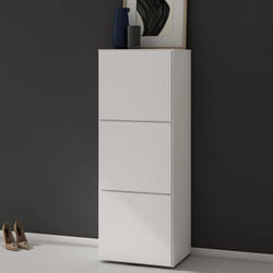 Sogood Meuble à Chaussures Blanc Mat 45x120cm Rangement Armoire à Chaussures 6 Compartiments Range-Chaussures 02
