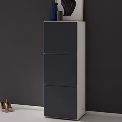 Sogood Meuble à Chaussures Blanc Mat et Gris Noir Mat 45x120cm Rangement Armoire à Chaussures 6 Compartiments Range-Chaussure ...
