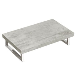 Sogood Plan de Vasque Gris Claire 45x80cm Meuble sous Lavabo Plan Lave Mains avec 2 Supports en INOX