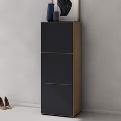 Sogood Meuble à Chaussures Chêne Clair et Gris Noir Mat 45x120cm Rangement Armoire à Chaussures 6 Compartiments Range-Chaussu ...