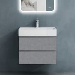 Sogood Meuble de Salle de Bain Argent Ensemble de 2 Pièces Meuble avec Lavabo et Bonde 60x38x56cm Design Verona F026