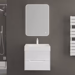Sogood Meuble de Salle de Bain Suspendus Blanc 80x48x56cm Ensemble de 3 Pièces Meuble avec Lavabo et Miroir Design Yoga-Lacki ...