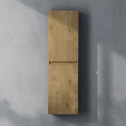 Sogood Meuble Colonne Salle de Bain Suspendu 35x20x120cm Colonne de Rangement Armoire Latérale Aspect de Chêne Design Verona