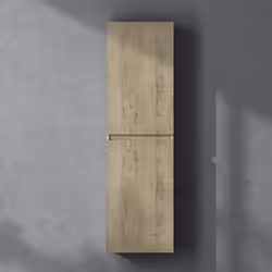 Sogood Meuble Colonne Salle de Bain Suspendu 35x20x120cm Colonne de Rangement Armoire Latérale Chêne Clair Design Verona