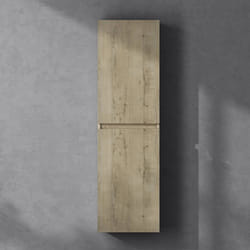 Sogood Meuble Colonne Salle de Bain Suspendu 35x20x120cm Colonne de Rangement Armoire Latérale Chêne Clair Design Verona