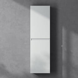 Sogood Meuble Colonne Salle de Bain Suspendu 35x20x120cm Colonne de Rangement Armoire Latérale Blanc Mat Design Verona