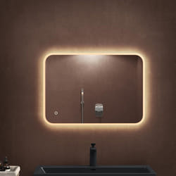 Sogood Miroir de Salle de Bains Lumineux 50x70/70x50cm Glace avec Éclairage LED LUZ et Interrupteur Tactile
