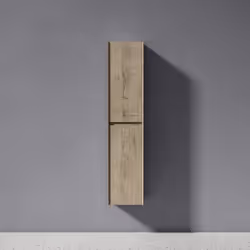 Sogood Colonne Suspendue Salle de Bain Colonne de Rangement Armoire Latérale Meuble Suspendu 35x30x160cm Chêne Blanc Clair Ri ...