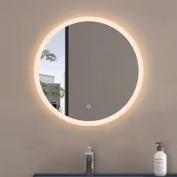 Sogood® Miroir de Salle de Bains Rond Lumineux avec Éclairage LED Glace Éclairé avec Interrupteur Tactile 60 cm