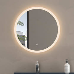 Sogood® Miroir de Salle de Bains Rond Lumineux avec Éclairage LED Glace Éclairé avec Interrupteur Tactile 60 cm