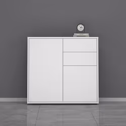 Sogood Buffet Commode 80 cm Meuble de Rangement Blanc Mat Placard Salon Salle à Manger 2 Portes et 2 tiroirs Schrank05