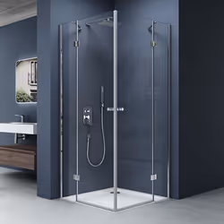 Paroi de douche en angle 100x100cm Sogood Ravenna1 pare douche transparent avec deux portes en verre de sécurité 6mm revêteme ...