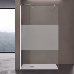 sogood Paroi de douche à litalienne avec bande opaque Bremen1MS 80x200 verre de sécurité stabilisateur rond