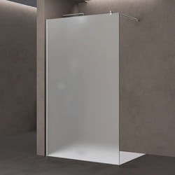 sogood Paroi de douche à litalienne opaque  sérigraphié Bremen1VS verre de sécurité 8mm 100x200 stabilisateur rond