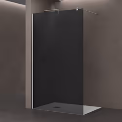 Paroi de douche à l'italienne coloré design doporro Bremen2VG | Verre gris teinté 100x200cm Barre de stabilisation ronde | Ba ...
