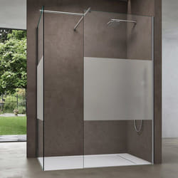 sogood Pare-douche avec deux elements  8mm ESG verre transparente et sa bande opaque et son revetement NANO 80x80cm Bremen01ms-T