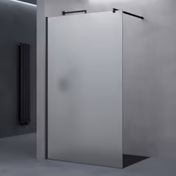 Paroi de douche à litalienne opaque Sogood Bremen1VS - Verre de sécurité 8mm - Profilé noir - 120x200cm