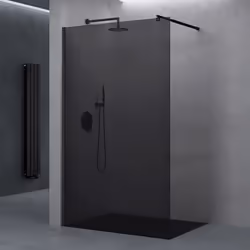 Paroi de douche à litalienne Sogood Bremen1VG verre 8mm gris teinté